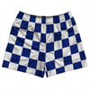 Checkerboard 2.5 Inches Blue Royal and White Rugby Shorts Made In USA by Tribe Lacrosse
