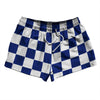 Checkerboard 2.5 Inches Blue Royal and White 2.5" Swim Shorts Made in USA by Tribe Lacrosse