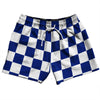 Checkerboard 2.5 Inches Blue Royal and White 5" Swim Shorts Made in USA by Tribe Lacrosse