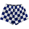 Checkerboard 2.5 Inches Blue Royal and White Womens & Girls Sport Shorts End Made In USA by Tribe Lacrosse