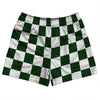 Checkerboard 2.5 Inches Green Forest and White Rugby Shorts Made In USA by Tribe Lacrosse