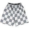 Checkerboard 2.5 Inches Grey Dark and White Basketball Practice Shorts Made In USA by Tribe Lacrosse