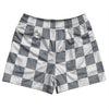 Checkerboard 2.5 Inches Grey Dark and White Rugby Shorts Made In USA by Tribe Lacrosse
