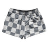 Checkerboard 2.5 Inches Grey Dark and White 2.5" Swim Shorts Made in USA by Tribe Lacrosse