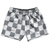 Checkerboard 2.5 Inches Grey Dark and White 5" Swim Shorts Made in USA by Tribe Lacrosse