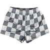 Checkerboard 2.5 Inches Grey Dark and White Womens & Girls Sport Shorts End Made In USA by Tribe Lacrosse