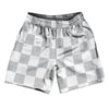 Checkerboard 2.5 Inches Grey Medium and White Athletic Running Fitness Exercise Shorts 7" Inseam Shorts Made In USA by Tribe Lacrosse