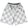 Checkerboard 2.5 Inches Grey Medium and White Basketball Practice Shorts Made In USA by Tribe Lacrosse