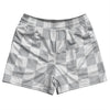 Checkerboard 2.5 Inches Grey Medium and White Rugby Shorts Made In USA by Tribe Lacrosse