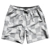 Checkerboard 2.5 Inches Grey Medium and White Swim Shorts 7" Made in USA by Tribe Lacrosse