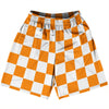 Checkerboard 2.5 Inches Orange Tennessee and White Basketball Practice Shorts Made In USA by Tribe Lacrosse