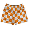 Checkerboard 2.5 Inches Orange Tennessee and White Rugby Shorts Made In USA by Tribe Lacrosse