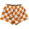 Checkerboard 2.5 Inches Orange Tennessee and White Womens & Girls Sport Shorts End Made In USA by Tribe Lacrosse