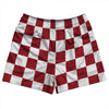 Checkerboard 2.5 Inches Red Cardinal and White Rugby Shorts Made In USA by Tribe Lacrosse