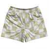 Checkerboard 2.5 Inches Vegas Gold and White Rugby Shorts Made In USA by Tribe Lacrosse