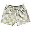 Checkerboard 2.5 Inches Vegas Gold and White 5" Swim Shorts Made in USA by Tribe Lacrosse