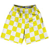 Checkerboard 2.5 Inches Yellow Bright and White Lacrosse Shorts Made In USA by Tribe Lacrosse