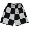 Checkerboard 5 Inches Black and Grey Medium Lacrosse Shorts Made In USA by Tribe Lacrosse