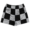 Checkerboard 5 Inches Black and Grey Medium Rugby Shorts Made In USA by Tribe Lacrosse