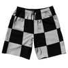 Checkerboard 5 Inches Black and Grey Medium 10" Swim Shorts Made in USA by Tribe Lacrosse