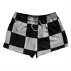 Checkerboard 5 Inches Black and Grey Medium 2.5" Swim Shorts Made in USA by Tribe Lacrosse