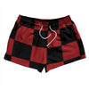 Checkerboard 5 Inches Black and Red Dark 2.5" Swim Shorts Made in USA by Tribe Lacrosse
