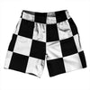 Checkerboard 5 Inches Black and White Athletic Running Fitness Exercise Shorts 7" Inseam Shorts Made In USA by Tribe Lacrosse