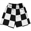 Checkerboard 5 Inches Black and White Basketball Practice Shorts Made In USA by Tribe Lacrosse