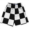 Checkerboard 5 Inches Black and White Lacrosse Shorts Made In USA by Tribe Lacrosse