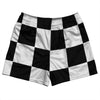 Checkerboard 5 Inches Black and White Rugby Shorts Made In USA by Tribe Lacrosse
