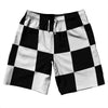 Checkerboard 5 Inches Black and White 10" Swim Shorts Made in USA by Tribe Lacrosse