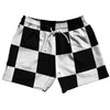 Checkerboard 5 Inches Black and White 5" Swim Shorts Made in USA by Tribe Lacrosse