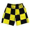 Checkerboard 5 Inches Black and Yellow Soccer Shorts Made In USA by Tribe Lacrosse