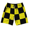 Checkerboard 5 Inches Black and Yellow 10" Swim Shorts Made in USA by Tribe Lacrosse