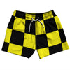 Checkerboard 5 Inches Black and Yellow 5" Swim Shorts Made in USA by Tribe Lacrosse