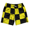Checkerboard 5 Inches Black and Yellow Swim Shorts 7" Made in USA by Tribe Lacrosse
