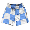 Checkerboard 5 Inches Blue Carolina and White Soccer Shorts Made In USA by Tribe Lacrosse