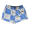 Checkerboard 5 Inches Blue Carolina and White 2.5" Swim Shorts Made in USA by Tribe Lacrosse