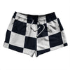 Checkerboard 5 Inches Blue Navy Almost Black and White 2.5" Swim Shorts Made in USA by Tribe Lacrosse