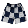 Checkerboard 5 Inches Blue Navy And Grey Medium Athletic Running Fitness Exercise Shorts 7" Inseam Shorts Made In USA by Tribe Lacrosse