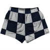 Checkerboard 5 Inches Blue Navy And Grey Medium Womens & Girls Sport Shorts End Made In USA by Tribe Lacrosse