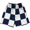 Checkerboard 5 Inches Blue Navy and White Lacrosse Shorts Made In USA by Tribe Lacrosse