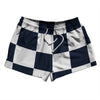 Checkerboard 5 Inches Blue Navy and White 2.5" Swim Shorts Made in USA by Tribe Lacrosse