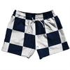 Checkerboard 5 Inches Blue Navy and White 5" Swim Shorts Made in USA by Tribe Lacrosse