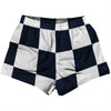 Checkerboard 5 Inches Blue Navy and White Womens & Girls Sport Shorts End Made In USA by Tribe Lacrosse