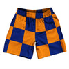 Checkerboard 5 Inches Blue Royal and Tennessee Orange Athletic Running Fitness Exercise Shorts 7" Inseam Shorts Made In USA by Tribe Lacrosse