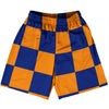 Checkerboard 5 Inches Blue Royal and Tennessee Orange Basketball Practice Shorts Made In USA by Tribe Lacrosse