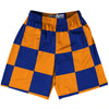 Checkerboard 5 Inches Blue Royal and Tennessee Orange Lacrosse Shorts Made In USA by Tribe Lacrosse