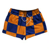 Checkerboard 5 Inches Blue Royal and Tennessee Orange 2.5" Swim Shorts Made in USA by Tribe Lacrosse