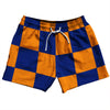 Checkerboard 5 Inches Blue Royal and Tennessee Orange 5" Swim Shorts Made in USA by Tribe Lacrosse
